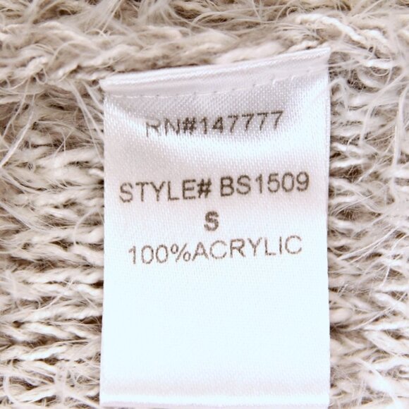 Lazy Sweater Fuzzy Fringe Open Cardigan Gray White Women Size S - Picture 6 of 9